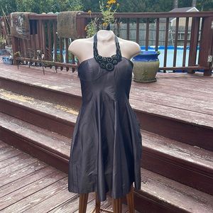 Nine West Sz 6 Pink Sky Taffeta Beaded Neckline Cocktail Dress - Elegant